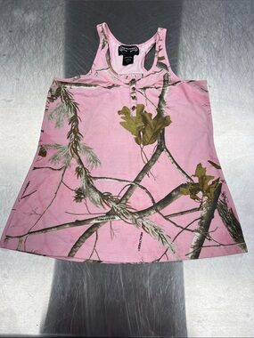 Realtree Pink Woodland Camo Racerback Tank Women’s M